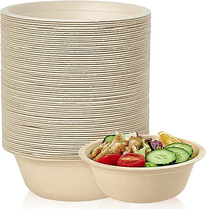 Round Sugarcane Salad Bowl